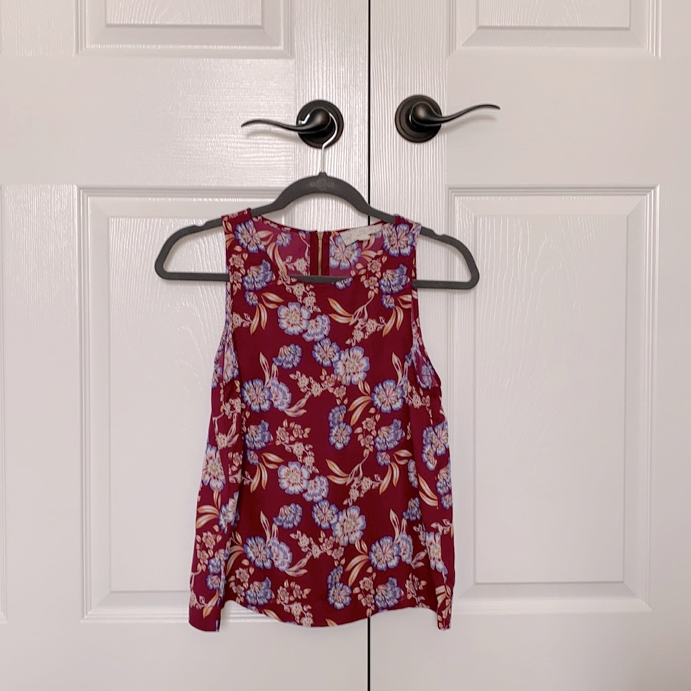Floral zip tank